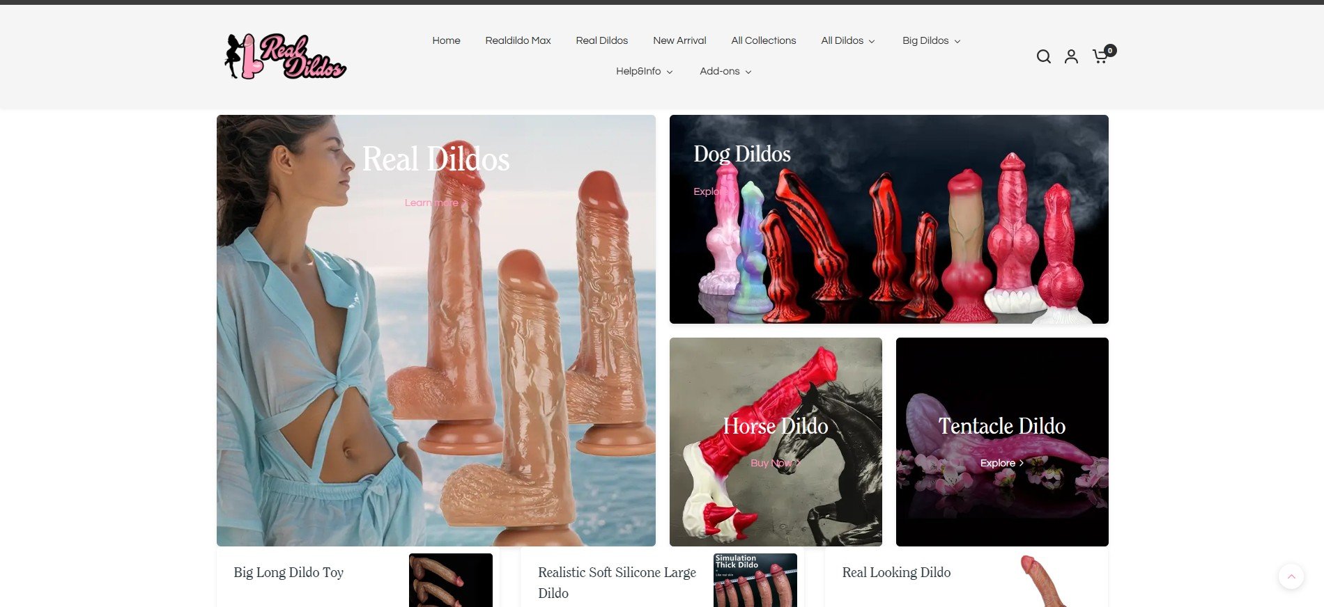 realistic dildos site homepage