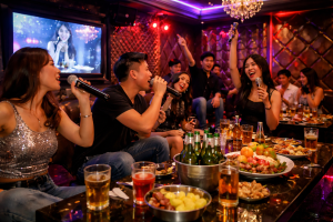KTV event with singing ladies